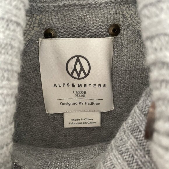 ALPS & METERS Ski Race Knit Sweater L NWT Light Gray Turtleneck Merino Cashmere - Picture 4 of 9